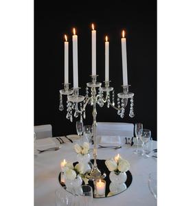 เชิงเทียนแขวนคริสตัลทำด้วยมือทำจากอลูมิเนียมสีทองพร้อมชิ้นส่วนตรงกลางที่ทำจากแก้วสำหรับตกแต่งบ้านและงานแต่งงาน - Product Image 2