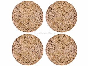 แผ่นรองจานสานมือจากผักตบชวา/แผ่นรองโต๊ะจากฟาง ขายส่ง - Product Image 2