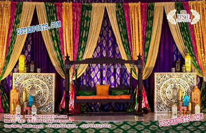 Cortinas de fondo de boda de lentejuelas coloridas cortinas de fondo bordadas DE BODA hechas a mano cortinas Mandap de boda india - Product Image 5