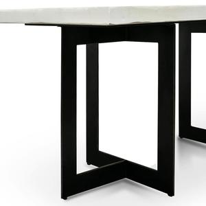 Mesa de comedor rectangular de madera de acacia blanca y negra Muebles para el hogar de uso general Muebles de comedor - Product Image 4