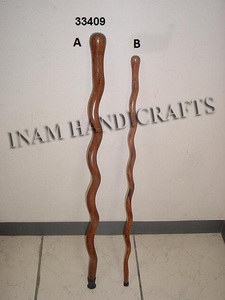 Bastón hecho a mano de madera de calidad superior con mango de madera - Product Image 4