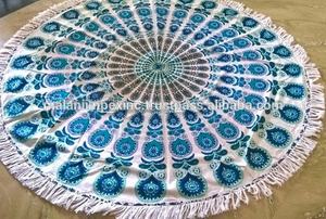 Mantel redondo para mesa pequeña, manteles de algodón, tapiz redondo impreso - Product Image 2