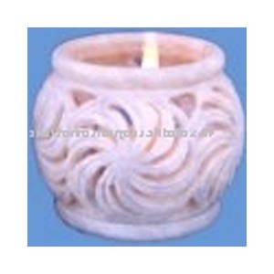 Candelabro Decorativo de Piedra de Savia en Forma Redonda - Product Image 1
