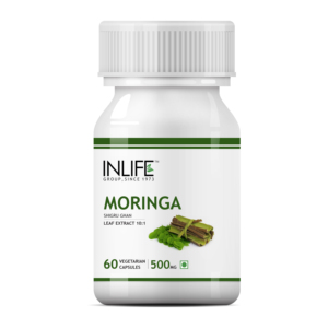 INLIFE อาหารเสริมสกัดใบมะรุม <span class=keywords><strong>Oleifera</strong></span>,แคปซูลมังสวิรัติ500มก.-60แคปซูลได้รับการรับรองมาตรฐาน GMP