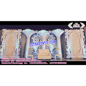 Hecho de árbol de palma pilares escenario boda escenario decoración de última tendencia bodas etapas decoraciones - Product Image 1