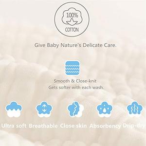 Lingettes de bain en mousseline pour bébé, serviette faciale douce pour nouveau-né, pour la peau sensible, cadeau de fête, paquet de 10 pièces de 10x10 pouces - Product Image 3