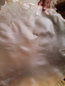 หนังกลองใสทั้งผืน หนังลูกวัว หนังแพะ มีขน - Product Image 6