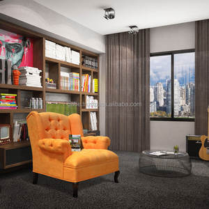 ที่วางแขนหลังและที่เท้าแขนสีส้มผ้าสไตล์ลำลองสำหรับตกแต่งบ้านห้องนั่งเล่นเฟอร์นิเจอร์ - Product Image 1