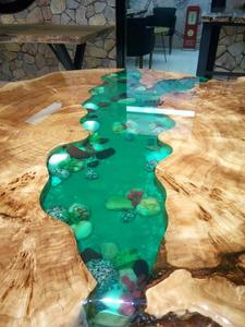 Đồ Nội Thất Sang Trọng Thiết Kế Hiện Đại Sống Cạnh Bằng Gỗ Khối Bàn Cà Phê Đầy Với Nhựa Epoxy Bảng Bên, Bảng Cuối - Product Image 6