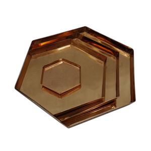 Ensemble de plateaux de service en laiton brillant et fer noir Nouveau design 2 pièces - Product Image 2