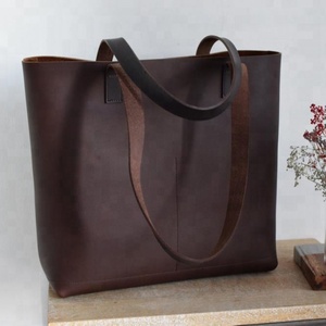 Grand Sac Fourre-Tout En Cuir Poignées Cousues Premium Robuste Vieilli À La Main AV-0010 - Product Image 1