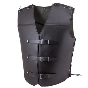 Chaleco de cuero negro grueso (3,0mm), VES-0030 - Product Image 1