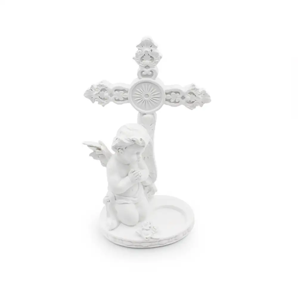 Роскошный чайный светлый Декор колени молитва cherub крест смолы ангел