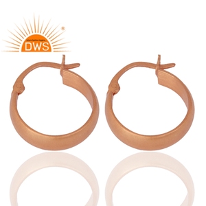Pendientes Bali de plata 925 de diseño, chapados en oro rosa, hechos a mano, fabricante de joyería de plata lisa - Product Image 2