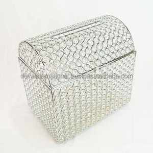 Porte-cartes PREMIUM en cristal, coffrets cadeaux en cristal et argent, en fer argenté, boîte à cartes décorative - Product Image 1