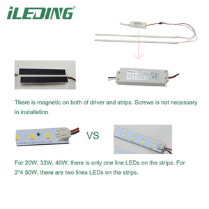 32W DLC Ánh Sáng Trần 2 <span class=keywords><strong>Magnetic</strong></span> Núi <span class=keywords><strong>LED</strong></span> Strip Ánh Sáng Và 1 Từ Tính Gắn Kết Điều Khiển 2 "X 4 'Troffer Trang Bị Thêm Bộ - Product Image 4