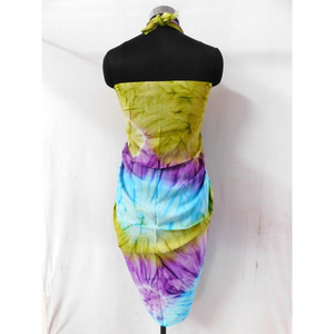 Las mujeres wear sarong rayón empate tinte pareo playa multicolor bikini cubrir pañuelo alrededor de tela sarongs - Product Image 2