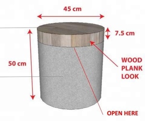 โต๊ะซีเมนต์พร้อมเสาไฟและขาไม้ทำจากซีเมนต์โต๊ะกลมเฟอร์นิเจอร์คอนกรีตน้ำหนักเบาตกแต่งสวนกลางแจ้งบ้าน - Product Image 5