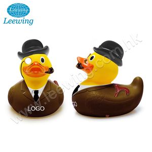 Pato de goma amarillo con ordenador portátil, juguete de baño de vinilo de plástico y PVC de alta calidad, para trabajo de oficina, Moderno - Product Image 5