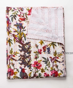 Bird Printed Kantha Quilt Handmade Quality Kantha Quilt Handblock Printed Quilt - Product Image 3
