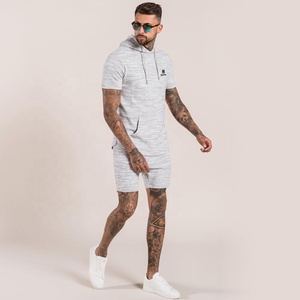 Sweat à capuche d'hiver en polaire écologique à manches courtes uni gris marbré pour homme fabriqué par Hawk Eye Sports (vérifié par PayPal) - Product Image 2