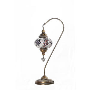 Lampe de table à économie d'énergie en col de cygne en verre mosaïque turque No 3 Size Globe - Product Image 4