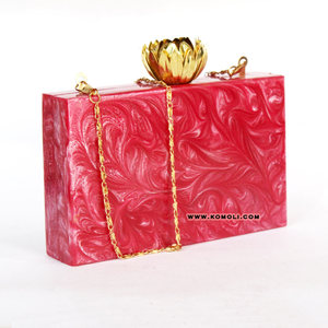 Pink Marble Vintage Design Custom Acrylic <b>Clutch</b> <b>Box</b> <b>Bag</b> - Product Image 3