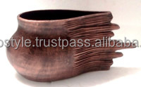 <b>Small</b> Copper Metal Flower Urn - Product Image 6