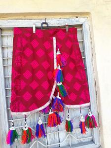 วินเทจเผ่าผ้าสั้นอินเดียพู่ชายกระโปรง - Product Image 5