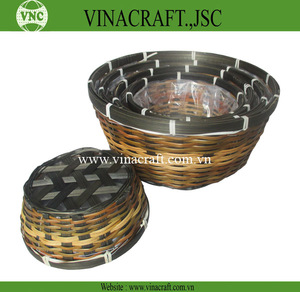 ตะกร้าไม้ไผ่สานใส่ดอกไม้ราคาถูก - Product Image 6