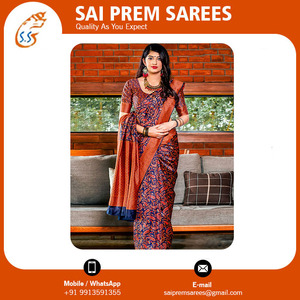 ผ้าไหมส่าหรีสำหรับผู้หญิงผ้าฝ้ายเนื้อนุ่มลายส่าหรีสำหรับผู้ใหญ่เสื้อผ้าอินเดียและปากีสถานในโอกาสพิเศษ - Product Image 2