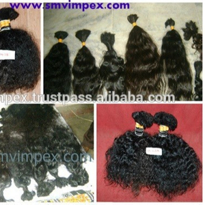 100% cabello Remy indio virgen Natural a granel extensiones de cabello humano de templo de alta calidad cutícula alineada pelos crudos sin trama - Product Image 5