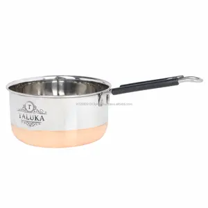 Cacerola de acero inoxidable con parte inferior de cobre, utensilios de cocina, fabricante indio, 67 oz