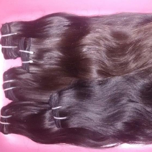 Extensiones de cabello crudo humano virgen Remy indio Natural de gran venta - Product Image 1