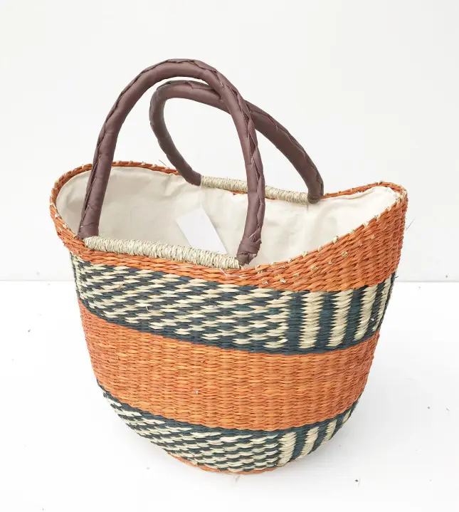 Rơm Tự Nhiên Wicker Dệt Vòng Cỏ Biển Bolga Giỏ Lưu Trữ Thủ Công Thủ Công Việt Nam Giá Rẻ Nhất Bán Buôn Cho Quần Áo Tổ Chức