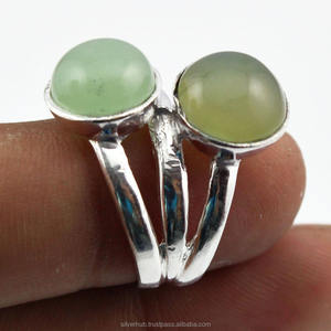 Bague en spirale en argent Sterling pour femmes, anneau en pierre de guérison, pierre de calcédoine, en argent massif, bijoux fins - Product Image 4