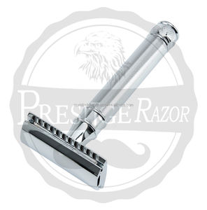 มีดโกนขอบคู่เพื่อความปลอดภัยมีดโกนหนวดโลหะทองเหลือง1556มืออาชีพจาก Prestige - Product Image 5