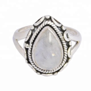 Solid 925 Sterling <b>Silver</b> Rainbow Moonstone <b>Eternity</b> Vermeil <b>Ring</b> Expendable Design Bezel Setting Handmade Fine Jewelry for - Product Image 2