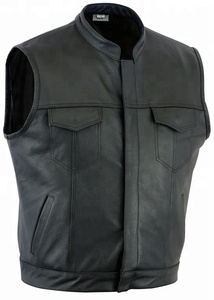 Chaleco de Cuero para Motocicleta para Hombre, Más Vendido, Largo, Resistente al Viento, Transpirable, Ecológico, Talla Grande, Cuello Alto - Product Image 3
