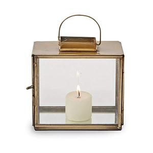 Customizable Modern Style <b>Square</b> Pattern Brass Iron & Glass <b>Candle</b> Lantern With Black Powder Coating for Wedding Table Decor - Product Image 3