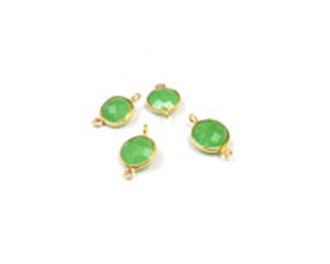 Bisel 925 hecho a mano Natural Multi piedra preciosa joyería chapado en oro Boho conector latón hallazgos piedra natal 925 bisel 10mm CZ de moda - Product Image 6