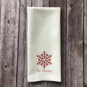 wholesale Custom 100% cotton Waffle embroidery kitchen tea towels