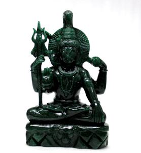 Sculpture de Shiva en aventurine, statue en pierre précieuse, figurine artisanale gravée, objet de collection antique - Product Image 1