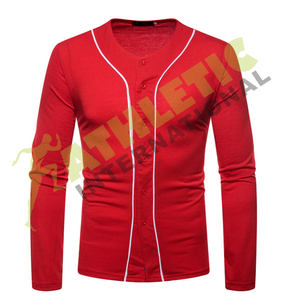 Ropa deportiva de manga larga Ropa de béisbol y softbol Camisetas de Jersey Diseño a rayas OEM Personalizado Transpirable Secado rápido Delgado Fitness Adultos - Product Image 1