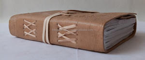 Unique Handmade Genuine Leather <b>Diary</b> Embossed Strap Closure Tan Color Leather Journal for Distinctive Writing for Office Gifts - Product Image 4
