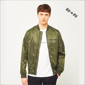 Veste d'université à fermeture éclair pour homme, Bomber, coupe-vent d'hiver, en Nylon et Satin, vente en gros - Product Image 2