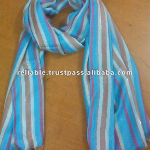 Écharpe en viscose teinte en fil pour femmes, longueur moyenne, été - Product Image 2
