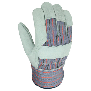 Gants de travail en cuir de vache gris avec protection renforcée des mains et des bras - Product Image 2