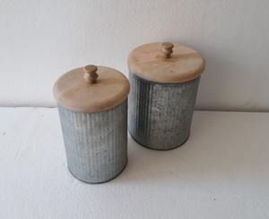 Smeta Approved Factory <b>Round</b> Shape <b>Box</b> Galvanized <b>Round</b> Iron Wood S-2 Spice Storage <b>Box</b> - Product Image 3