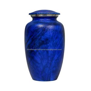 Urna de cremación texturizada de cuero para cenizas, urnas conmemorativas, suministros funerarios de cremación de la India - Product Image 5